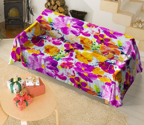 Copridivano fiori i7699 - 3d,